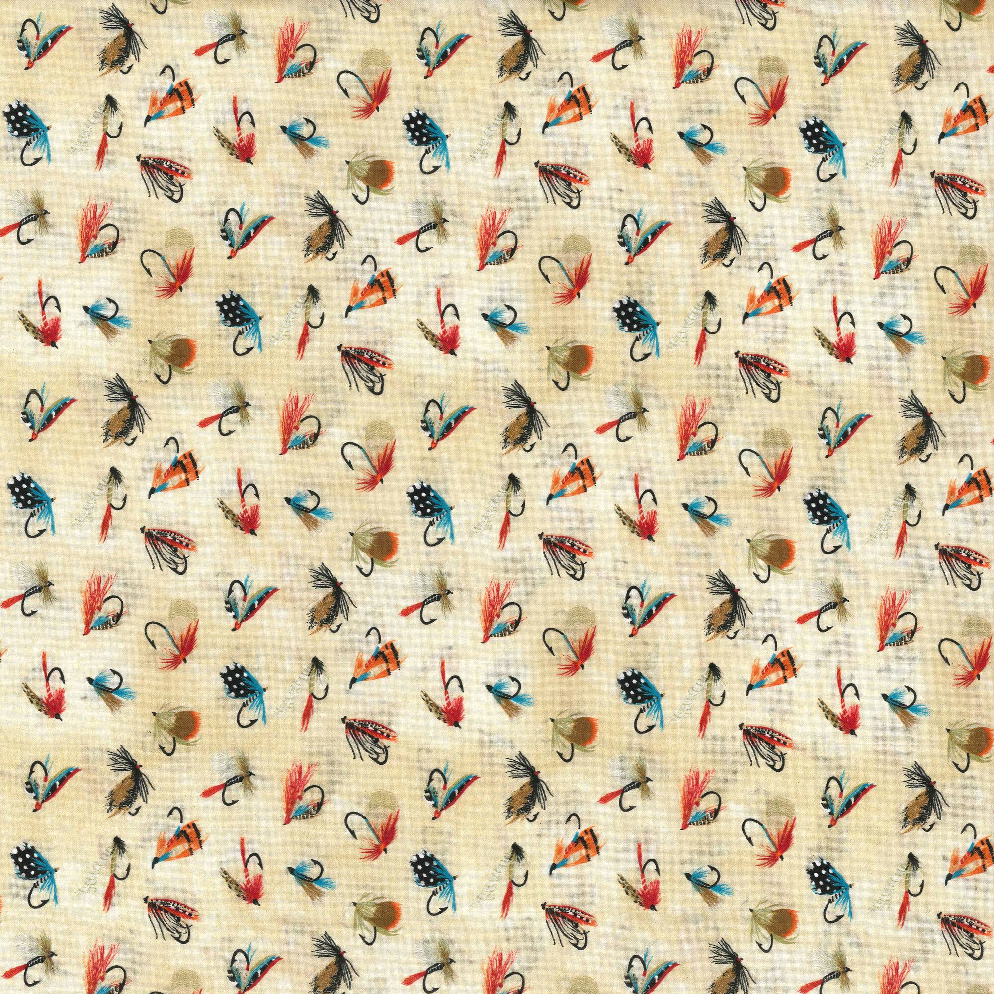 Fabric Traditions Fishing Lures Cotton Fabric